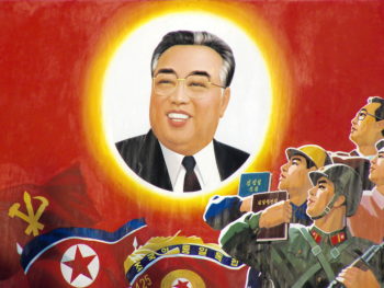 poster com o líder da coreia do norte