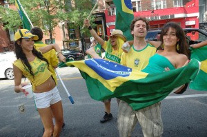 Brazilian Fans Celebrate a 3-1 Victory Over Cote D'Ivoire (Ivory Coast) at World Cup 2010 South Africa!